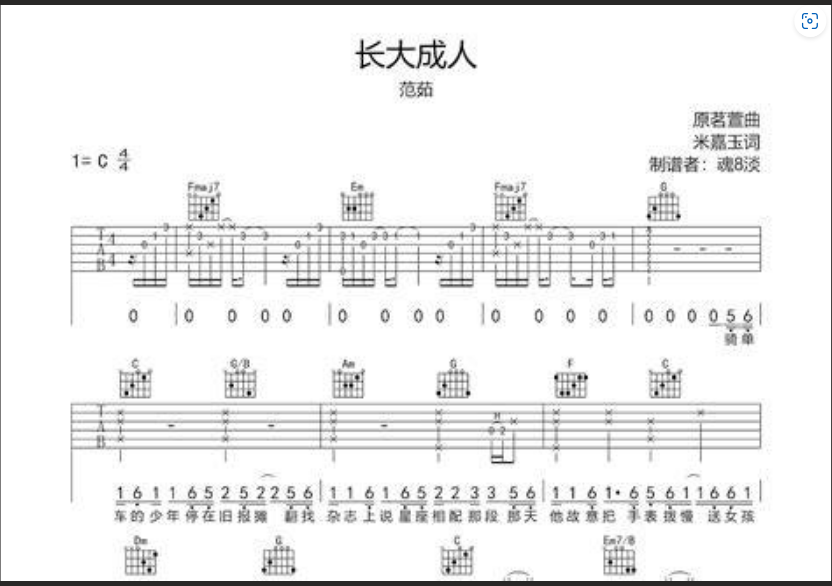  《长大成人吉他谱简单版》背后的秘密：为什么新手也能弹哭自己？